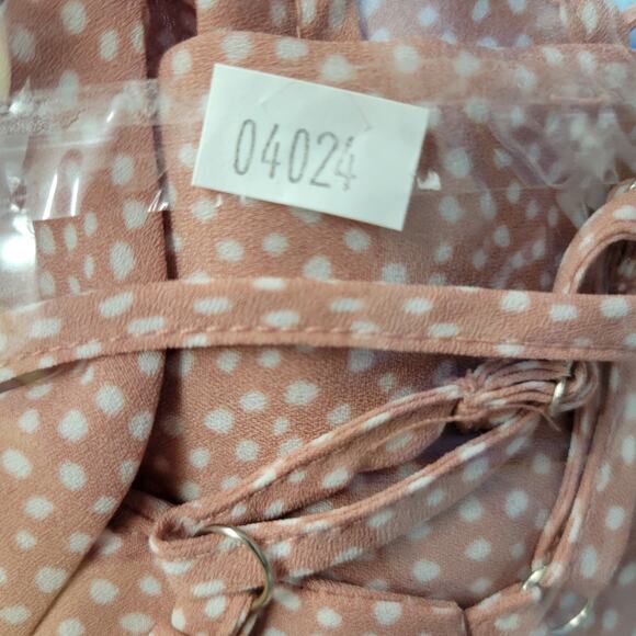 MINE for Anthropologie Polka Dots Tank Top Womens M Peach Orange White NWOT - Picture 11 of 11